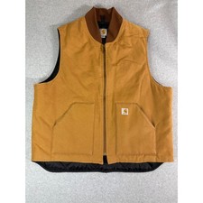 Carhartt Mens V01 BRN Arctic Quilt Lined Duck Vest Brown 2XL Tall V01BRN