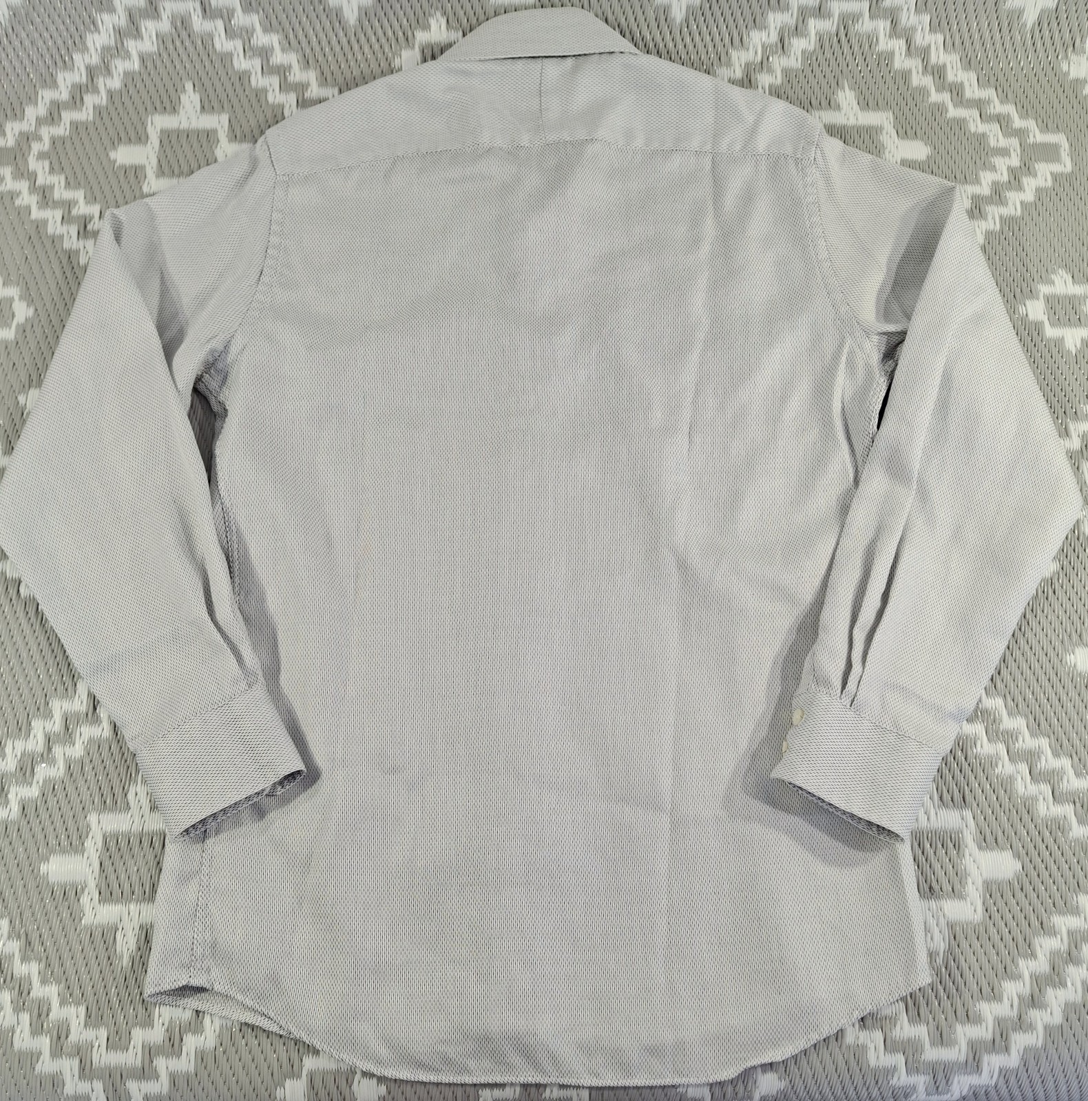 FILA Camicia uomo Bernard Weatherill of Savile Row grigia manica lunga 15 5 pollici 100% cotone