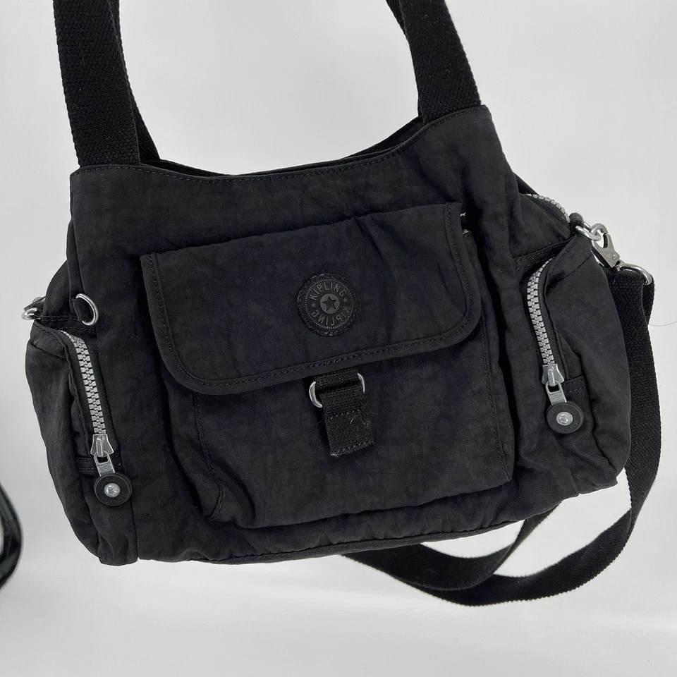 Kipling Maya Black Nylon Satchel Crossbody Bag Vintage Rare Discontinued Purse - Image 3 of 4