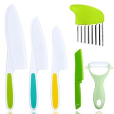 HOTUT Montessori Kitchen Tools,6Pieces Knives for Kids Nylon 6pcs, Green