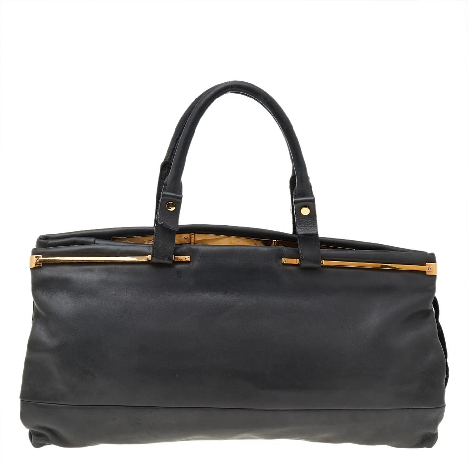 Cartera de cuero Lanvin gris oscuro/negro Foto 4 de 4