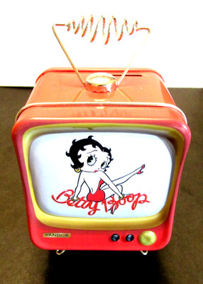 VTG Betty Boop Boop Oop A Doop! TV Tin Bank Vandor Item 10172