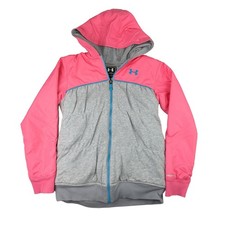 Under Armour Pink 7 Gray Puffy Storm Jacket Youth Medium