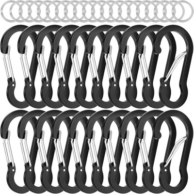 2'' Small Carabiner Clip, D Ring Caribeener, Spring Snap Hook for Keychain Multip