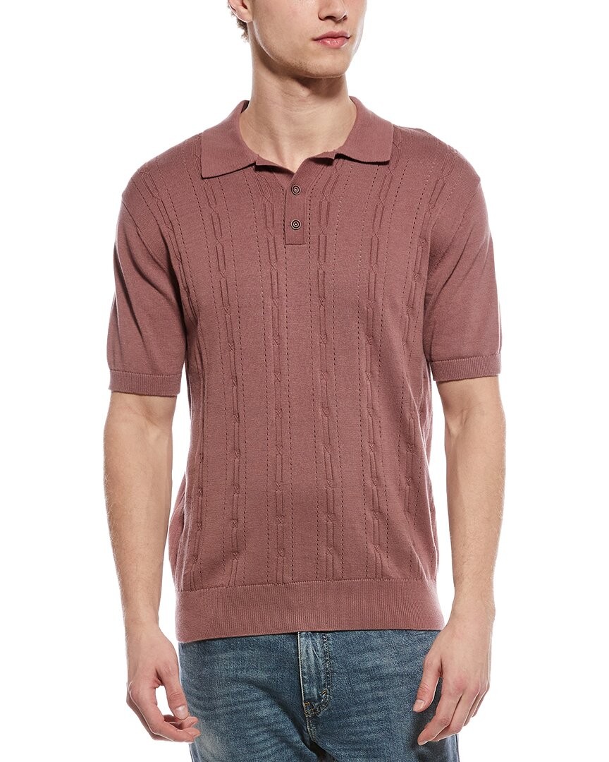 Weatherproof Vintage Pointelle Polo Sweater Men