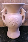 McCoy Vase Urn Pottery Peach Pink  Double Handles 9.25" Tall Vtg 1940s Curvy