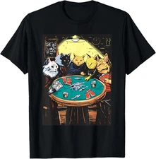 Funny Cats Playing Poker Art Cat T-Shirt