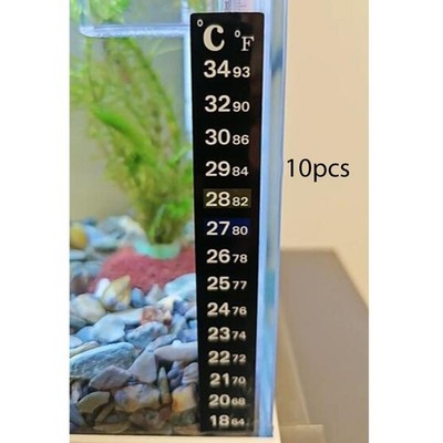 10 Stück Aquarium-Thermometerstreifen 18°C-34°C 64°F-93°F
