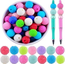 20Mm Rhinestone Beads for Pens 20Pcs Beaded Pens Beads Bling Glitter Suger Buggl