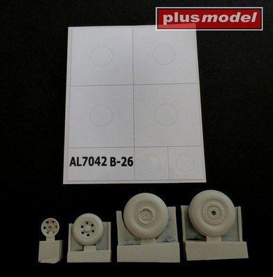 Plus Model AL7042 - 1/72 C-119 B-26 Marauder late wheels groved - Neu