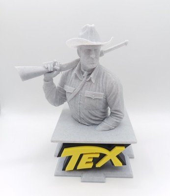 Tex Willer Comic Büste Figur Büste Figures 3D Druck Marmor weiß