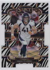 2023 Panini Select Concourse Zebra Prizm Die-Cut Drew Sanders #30 17ht