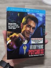 Psycho III (1986, Blu-ray) Collector's Edition With Slipcover! Rare OOP!