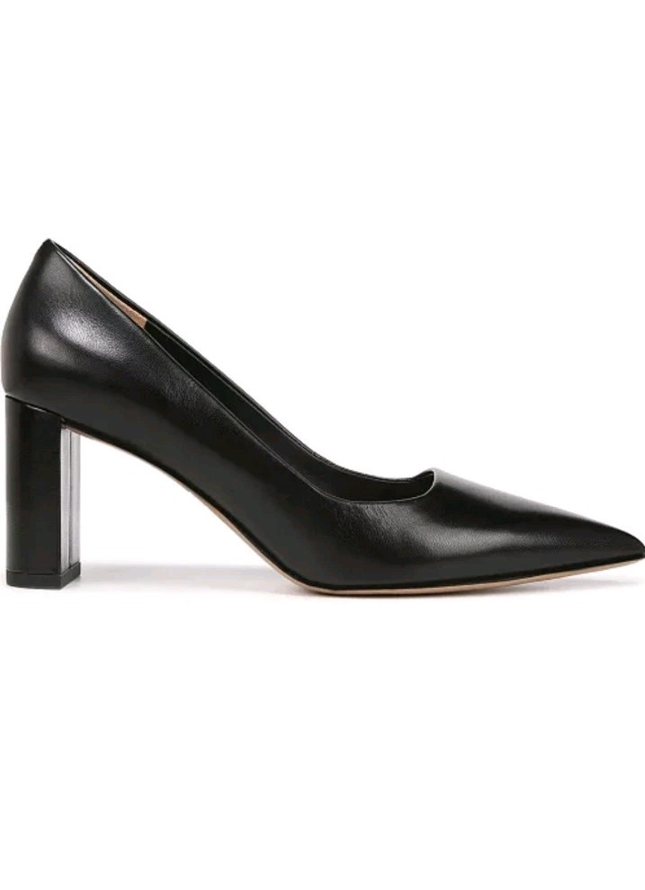 Franco Sarto Giovanna Heel Pumps Leather Black Size 8M New $130