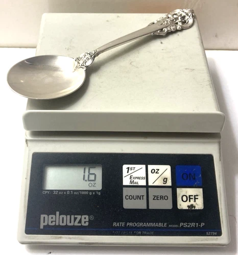 Vintage Wallace Sterling Silver "Grande Baroque" Soup Spoon (1.6 Oz -44 Grams)
