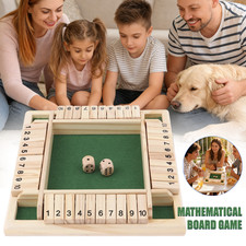 Wooden dice Board game shut The box for 4 players Flaps  dices Game fast ship.