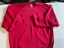 Vintage 1990s Fruit Of The Loom Red Blank Raglan Crewneck Sweatshirt Size M/L