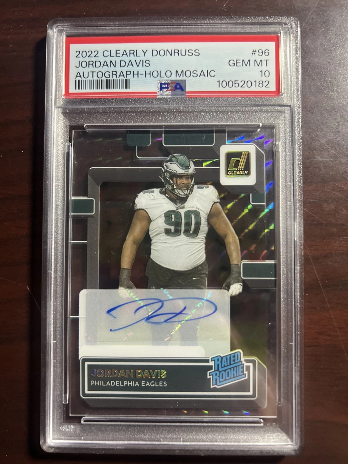 Jordan Davis Panini Clearly Donruss #96 Autograph-Holo Mosaic