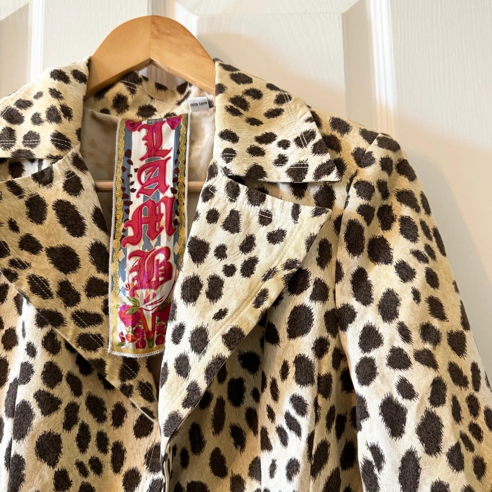 Chaqueta Blazer L.A.M.B Gwen Stefani Estampado Animal Guepardo Talla 6 Foto 3 de 4