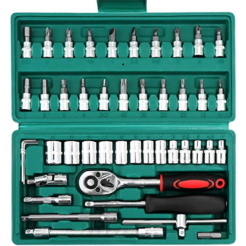 Coffret de douilles et embouts WiMas de 46 pieces avec rallonge flexible pour serrage mécanique