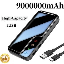 9000000mAh Power Bank 2 USB Fast Charger Battery Pack Portable for Mobile Phone