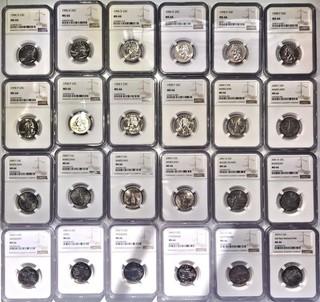 Washington Quarters 24 Coin Set 1996 to 2020 NGC Certified All MS 66