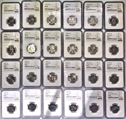Washington Quarters 24-Coin Set - 1996 to 2020 - NGC Certified - All MS 66