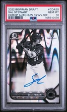 2022 Bowman Draft Sal Stewart 1st Black & White RayWave Auto PSA 10 💎 - Reds