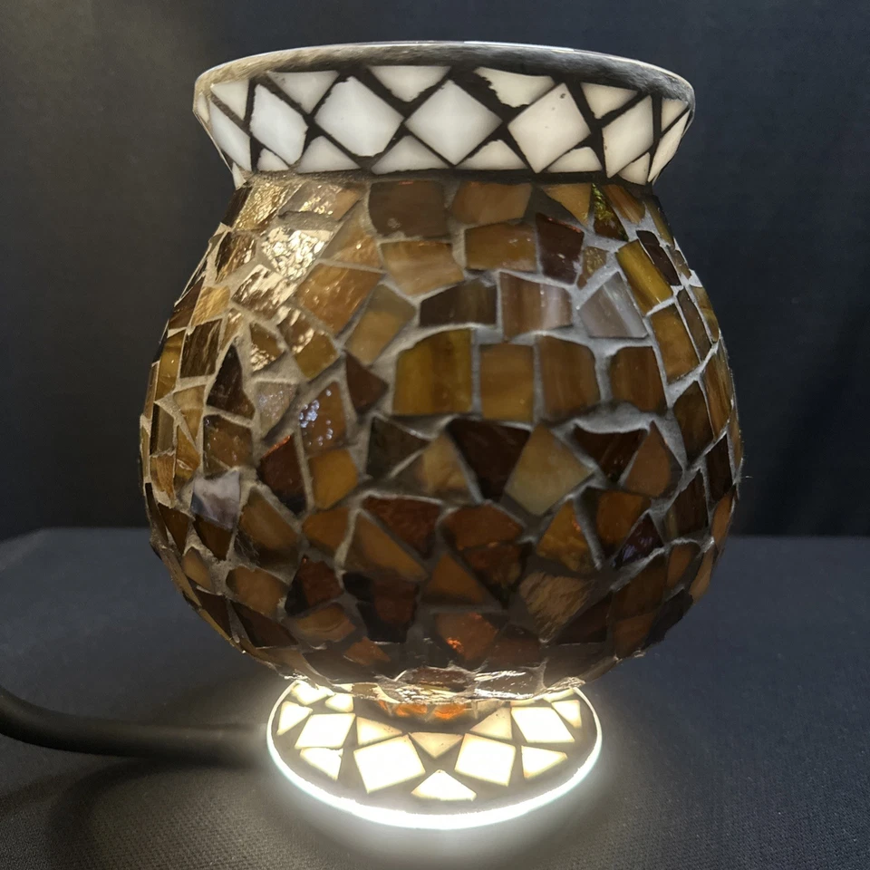  "Candelabro globo terráqueo vidrio mosaico 7"" decoración florero grande" Foto 2 de 4