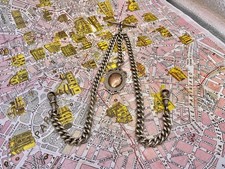 Englische Silberkette Doppelte Albert 1900 57 Gramm Taschenuhr