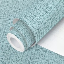 Teal Wallpaper Grasscloth Peel and Stick Wallpaper 17.7inch x 118.1inch Teal ...