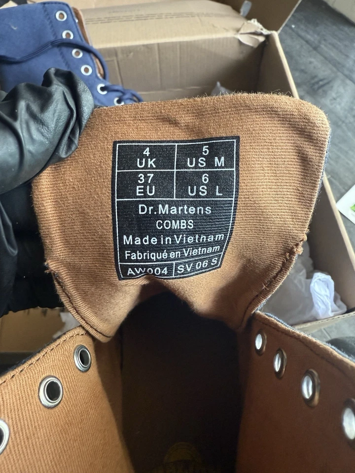 Botas de Lona Dr. Martens Peines Azul Índigo Talla US 6 Mujeres/5 Hombres Nuevas en Caja Foto 2 de 4