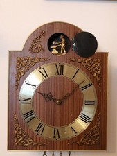 RARE AUTOMATA WALL CLOCK weight driven LIKE CUCKOO CLOCK German BLACKSMITH ANVIL