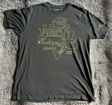 Simms Short Sleeve Crew Neck T-Shirt Men Large Cotton Blend Yellowstone River