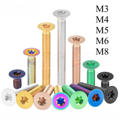 Titanium Bolt M6 M8 Countersunk Torx Head Screw Ti Fasteners Length 10-70mm