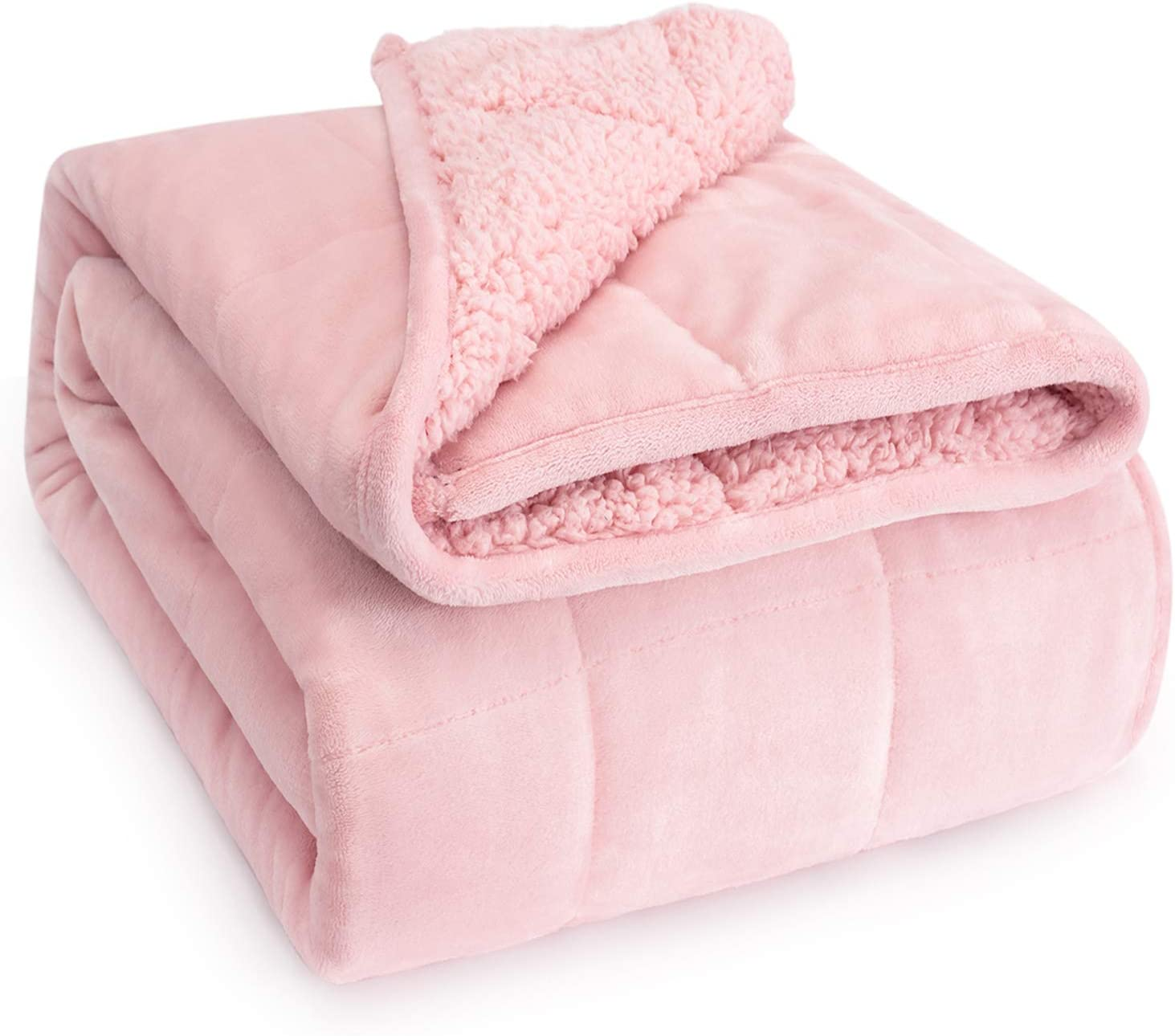 Sherpa Fleece Weighted Blanket for Adults 20 lbs Dual Sided Cozy Heavy Warm Fluffy Blanket