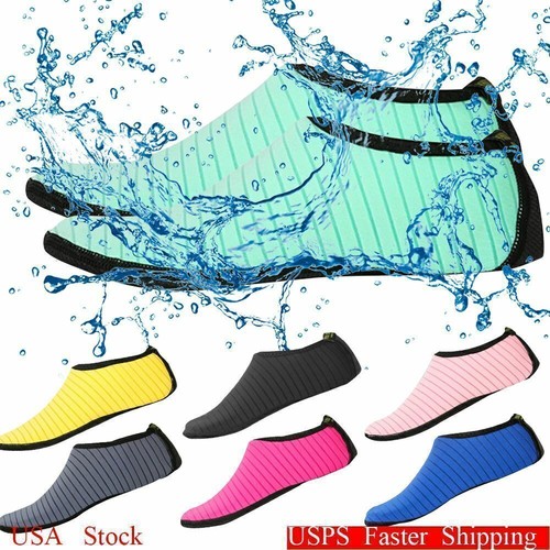 Water Socks Barefoot Skin Shoes Quick-Dry Aqua Beach Water Swim Sports Vacation - Picture 3 of 36