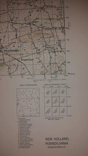 1940's Army Topo Map New Holland Pennsylvania Sheet 5764 II - Picture 2 of 5