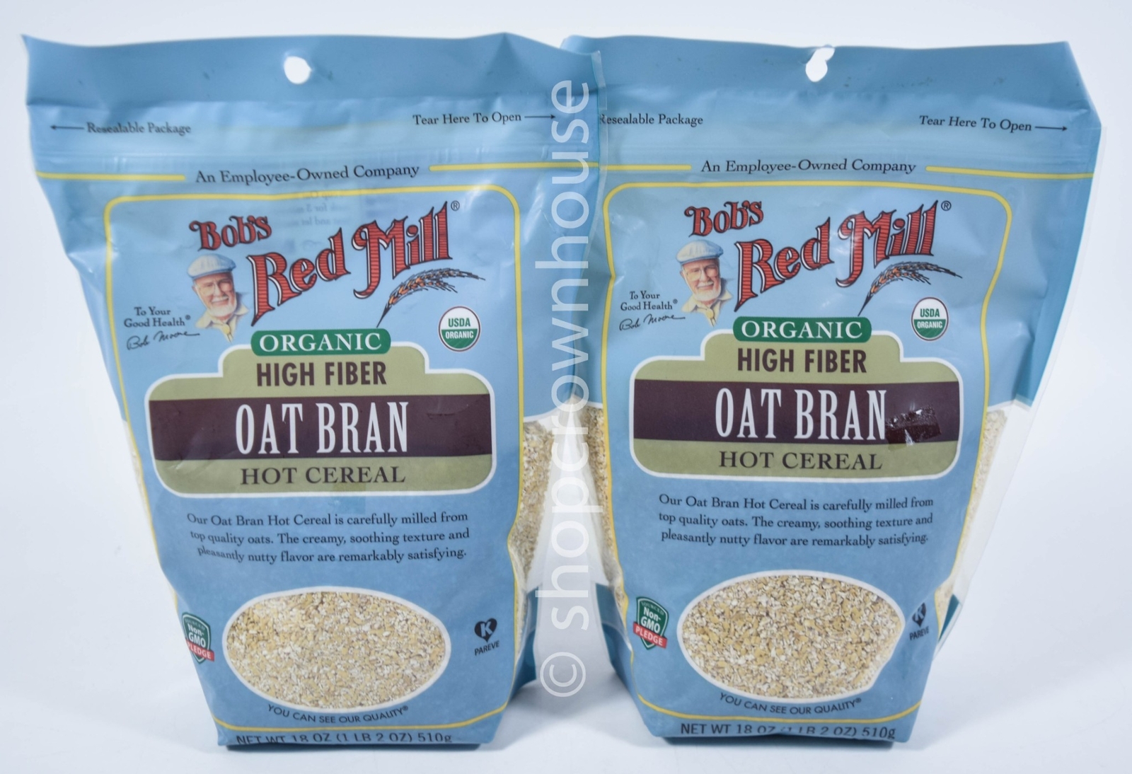 2 Bob's Red Mill ORGANIC HIGH FIBER OAT BRAN Hot Cereal 18oz 08/11/2025