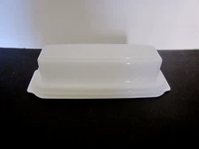 Butter Keeper Tray 8"x2" Wh Dish Set W/ Tray & Clear Lid Airtight FREE SHIPPING