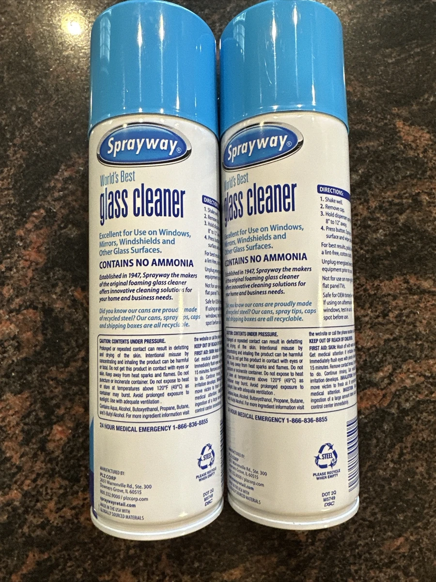 Sprayway Glass Cleaner, 19 oz. Cans 12 Pack, Glass Cleaner Foam