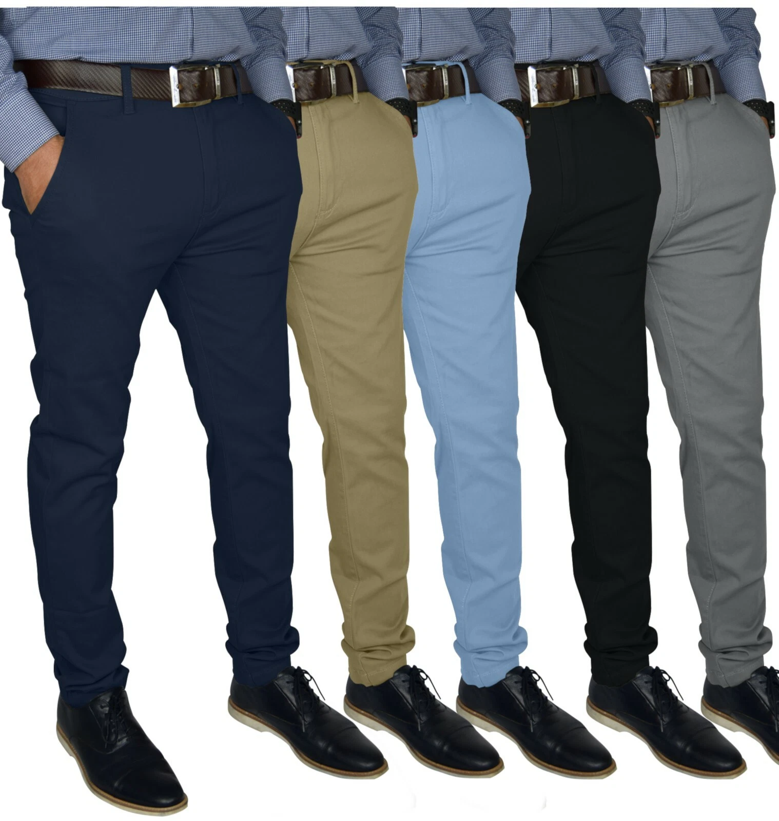 Mens Slim FIT Stretch Chino Trousers Casual Flat Front Flex Classic Full Pants
Opens in a new window