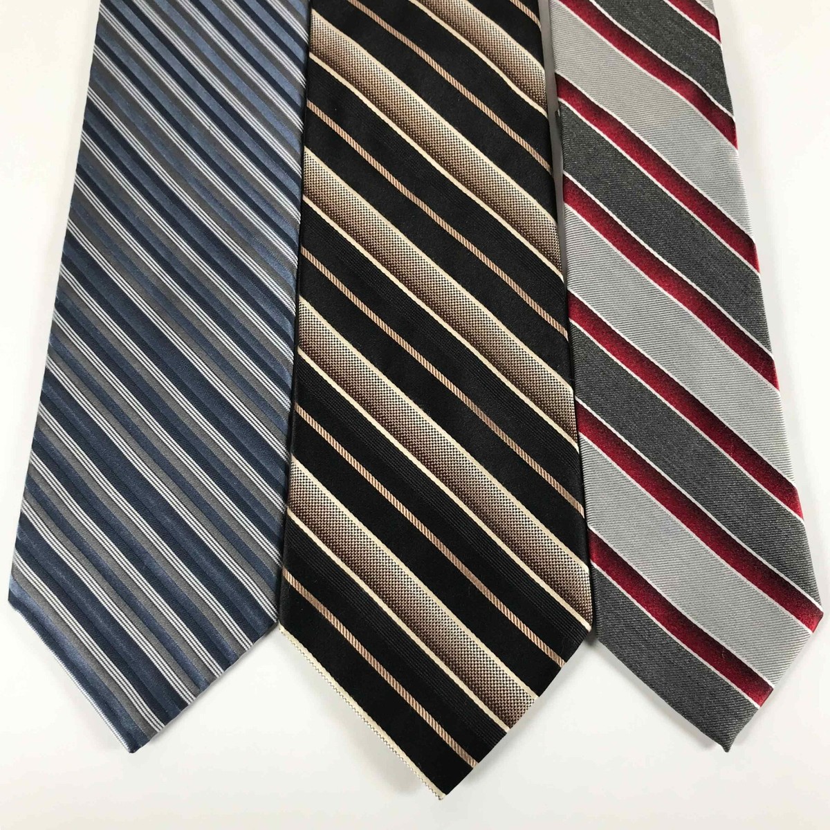 Mens 100% Striped Silk Ties Set of 3 Including DKNY Express  Joseph & Feiss Multicolor Striped Tie main image 0