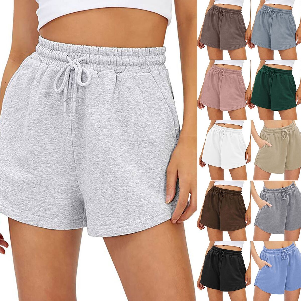 Womens Sweat Shorts Summer Casual Comfy High Waisted Womens Sweat Shorts Summer Casual Comfy High Waisted