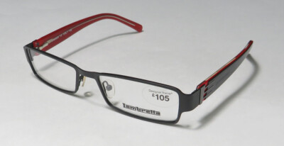 LAMBRETTA LAM0024 BLACK/ RED FULL RIM RECTANGULAR SHAPE LOGO DESIGNER EYEGLASSES