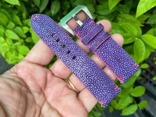 Purple Stingray Leather Watch Strap Band, Size 18mm 20mm 21mm 22mm 24mm 26mm