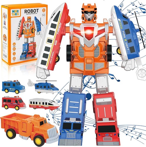 Construction Toys 5 in 1 Construction Vehicles Transform Robot Toys Bssemble Car