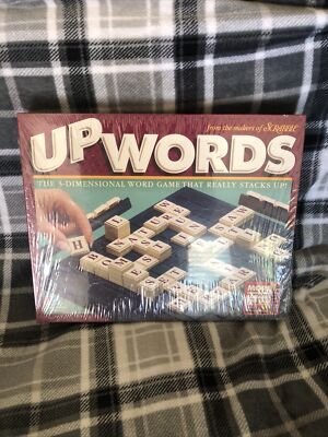 New Upwords 3-Dimensional Words Stack Tile Board Game Milton Bradley ...