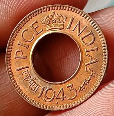F37#British India George VI-One Pice-1943 -RED UNC fantastic