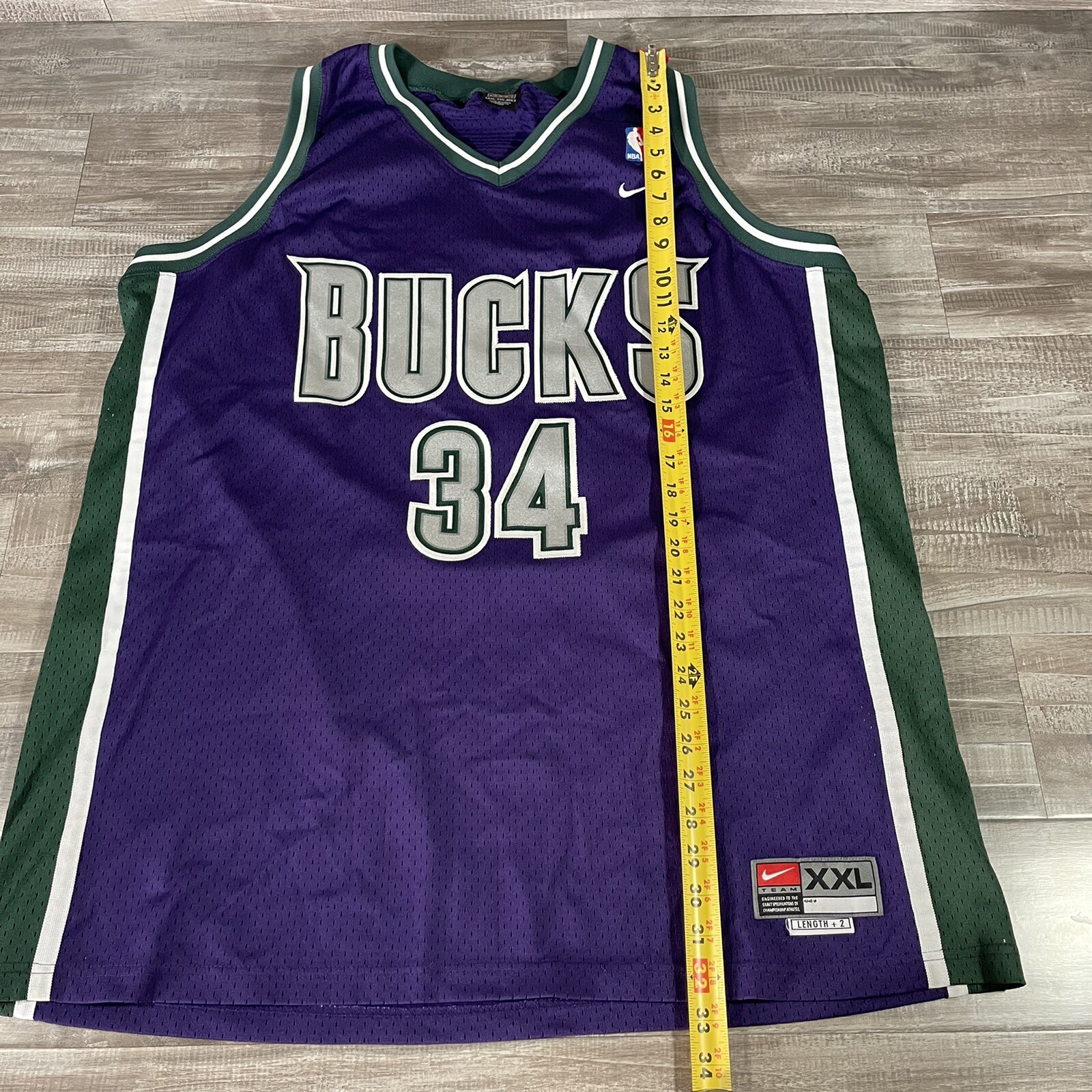 Vintage Team Nike Ray Allen Bucks NBA jersey purple XXL length +2
